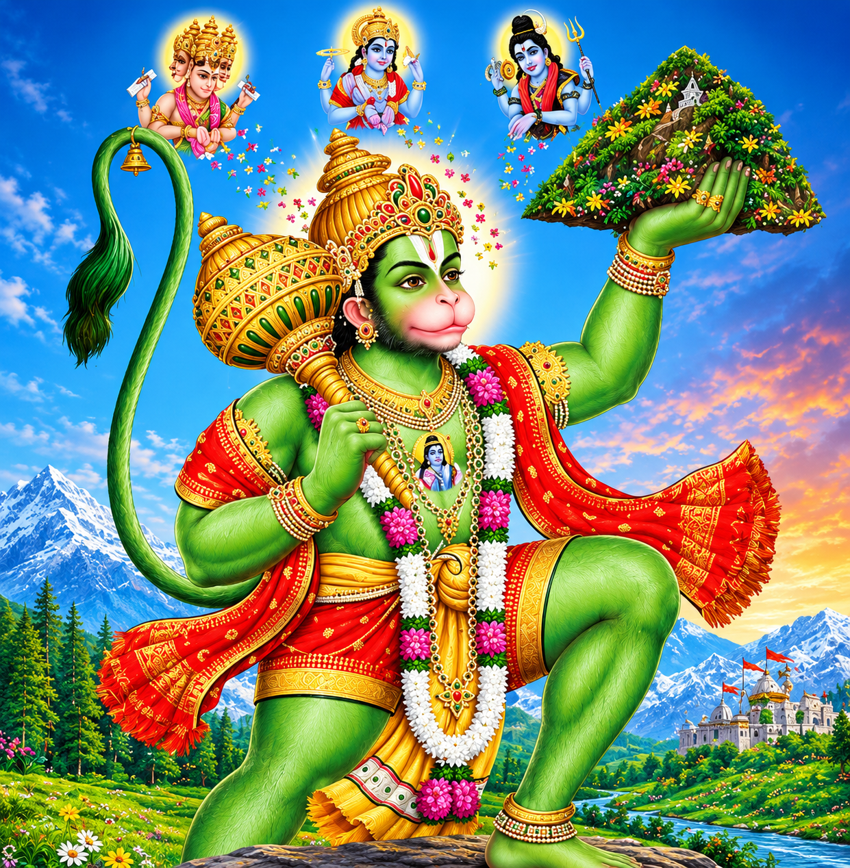 Rama and temple illustration
